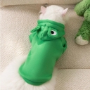 Autumn Winter Funny Cute Cartoon Animal Sweater Little Frog Hooded Fleece-Lined Pullover for Dogs Cats Polyester New Year's Red