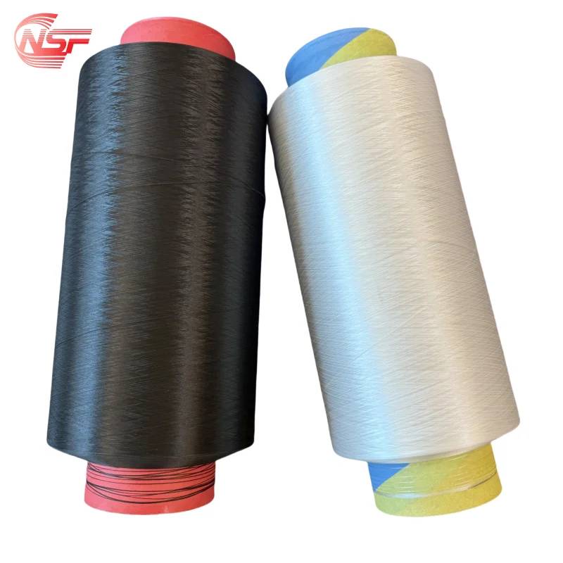 Factory Supply Virgin Raw White Core Spun Polyester Spandex PBT Filament Yarn 55D/24F 75D/24F Nylon Fiber for Filling Spinning