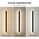Factory Customization IP65 Modern Outdoor Wall Lamp Exterior Linear Strip Wall Lamp Warm White Garden Sconce Long LED Wall Light
